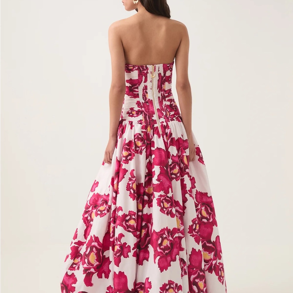 Aje Strapless Pink Floral Ballgown Dress - Picture 4 of 10